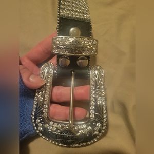 Ladies Harley Davidson silver crystal belt